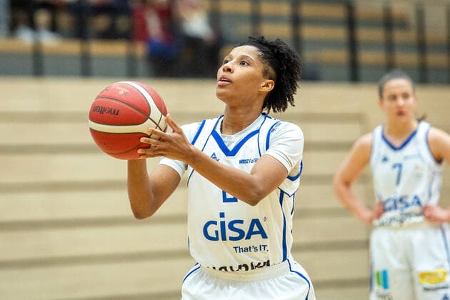 Halle, Germany 23 February 2022 1 BBL Women 2021 2022 Gisa Lions SV Halle vs SNP BasCats USC Heidelberg Deeshyra Thomas Halle SWH arena Saxony Anhalt Copyright: xFotostandx xxBallaschx