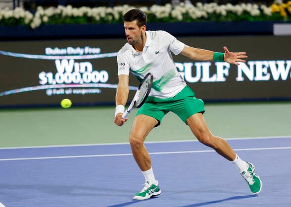 Novak Djokovic SRB Tennis Dubai Duty Free Tennis Championships ATP Dubai Duty Free Tennis Stadium Dubai United Arab Emirates 23 February 2022 Copyright: xJuergenxHasenkopfx