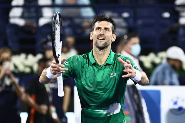 Novak Djokovic, SRB, during mens second round of 2022 Dubai Championships in Dubai, 23 02 2022