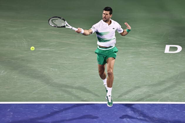 Novak Djokovic, SRB, during mens second round of 2022 Dubai Championships in Dubai, 23 02 2022