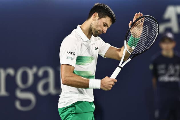 Novak Djokovic, SRB, during mens second round of 2022 Dubai Championships in Dubai, 23 02 2022
