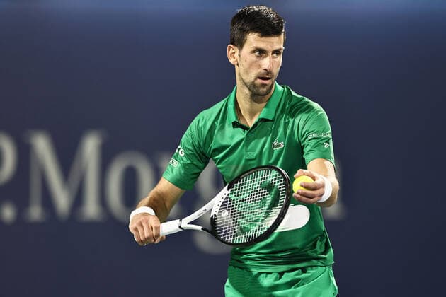 Novak Djokovic, SRB, during mens second round of 2022 Dubai Championships in Dubai, 23 02 2022