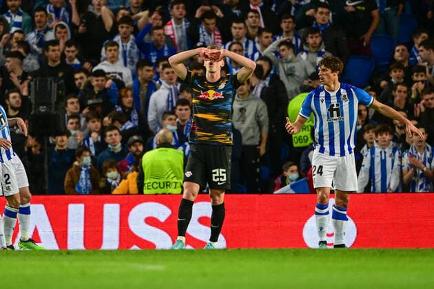 Dani Olmo 25 Leipzig , Real Sociedad vs RB Leipzig, Europa League, PLayoff second leg, 24 02 2022 Copyright: xkolbert-press MarcxNiemeyerx