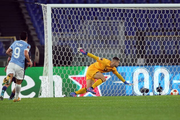 Rome, Italy - 24.02.2022: CIRO IMMOBILE (LAZIO) SCORE THE GOAL AND CELEBRATES during the UEFA Europa League Knockout Round Play-Offs Leg One soccer match between SS Lazio and Porto, at Olympic Stadium in Rome.  Copyright: xMarcoxIacobuccix xipa-agency.netx xMarcoxIacobuccix 0