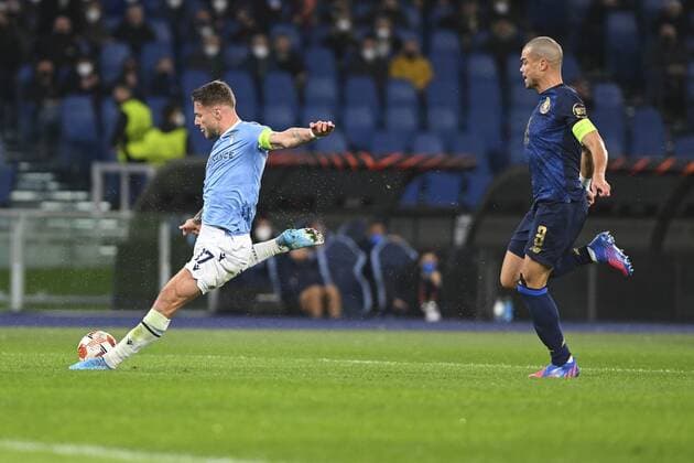 Mandatory Credit: Photo by Domenico Cippitelli LiveMedia Shutterstock (12821262i) Ciro Immobile of SS LAZIO in action football Europa League match SS Lazio vs FC Porto, Olimpico stadium, Rome, Italy - 24 Feb 2022 football Europa League match SS Lazio vs FC Porto, Olimpico stadium, Rome, Italy - 24 Feb 2022  Copyright: xDomenicoxCippitelli LiveMedia Shutterstockx 12821262i