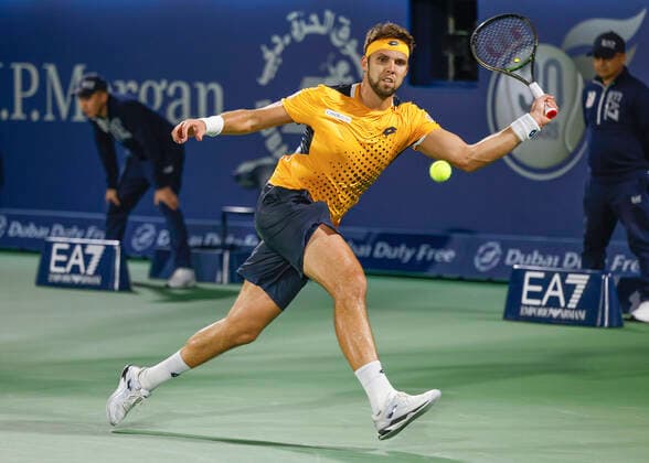 Jiri Vesely Tennis Dubai Duty Free Tennis Championships ATP Dubai Duty Free Tennis Stadium Dubai United Arab Emirates 24 February 2022 Copyright: xJuergenxHasenkopfx