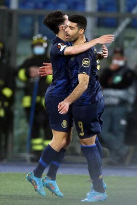 Rome, Italy - 24.02.2022: MEHDI TAREMI (PORTO) SCORE PENALTY AND CELEBRATES during the UEFA Europa League Knockout Round Play-Offs Leg One soccer match between SS Lazio and Porto, at Olympic Stadium in Rome.  Copyright: xMarcoxIacobuccix xipa-agency.netx xMarcoxIacobuccix 0