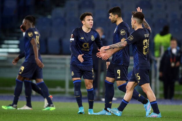 Rome, Italy - 24.02.2022: MEHDI TAREMI (PORTO) SCORE PENALTY AND CELEBRATES during the UEFA Europa League Knockout Round Play-Offs Leg One soccer match between SS Lazio and Porto, at Olympic Stadium in Rome.  Copyright: xMarcoxIacobuccix xipa-agency.netx xMarcoxIacobuccix 0