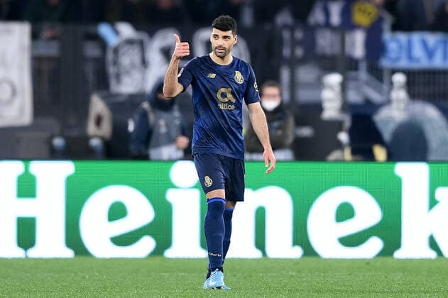 Mehdi Taremi of FC Porto celebrates after scoring first goal during the UEFA Europa League Knockout Round Play-Offs Leg two between SS Lazio and FC Porto at Stadio Olimpico, Rome, Italy on 24 February 2022. Photo by Giuseppe Maffia. Rome Stadio Olimpico Rome Italy Copyright: xGiuseppexMaffiax SP24-254-010