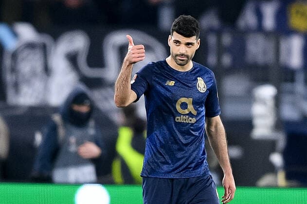 Mehdi Taremi of FC Porto celebrates after scoring first goal during the UEFA Europa League Knockout Round Play-Offs Leg two between SS Lazio and FC Porto at Stadio Olimpico, Rome, Italy on 24 February 2022. Photo by Giuseppe Maffia. Rome Stadio Olimpico Rome Italy Copyright: xGiuseppexMaffiax SP24-254-014