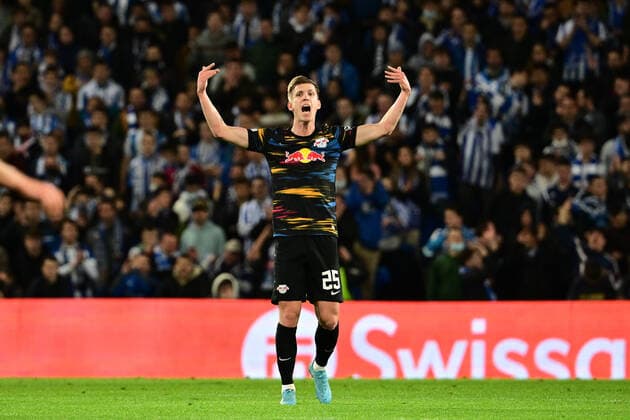 Dani Olmo 25 Leipzig , Real Sociedad vs RB Leipzig, Europa League, PLayoff second leg, 24 02 2022 Copyright: xkolbert-press MarcxNiemeyerx
