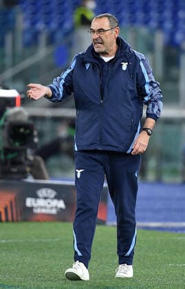 February 24, 2022, ROME: SS Lazio s head coach Maurizio Sarri reacts during the UEFA Europa League playoff second leg soccer match between SS Lazio-FC Porto at the Olimpico stadium in Rome, Italy, 24 February 2022. ANSA ETTORE FERRARI ROME - ZUMAa110 20220224_zaf_a110_120 Copyright: xEttorexFerrarix