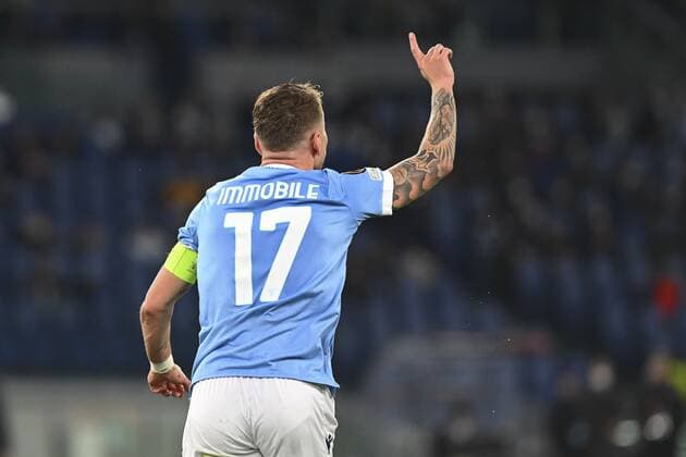 Mandatory Credit: Photo by Domenico Cippitelli LiveMedia Shutterstock (12821262v) Ciro Immobile of SS LAZIO in action football Europa League match SS Lazio vs FC Porto, Olimpico stadium, Rome, Italy - 24 Feb 2022 football Europa League match SS Lazio vs FC Porto, Olimpico stadium, Rome, Italy - 24 Feb 2022  Copyright: xDomenicoxCippitelli LiveMedia Shutterstockx 12821262v