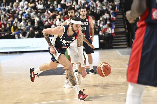 Isaia Cordinier (France) BASKETBALL : France vs Portugal - Qualifications WC2023 - 24 02 2022 JBAutissier Panoramic 