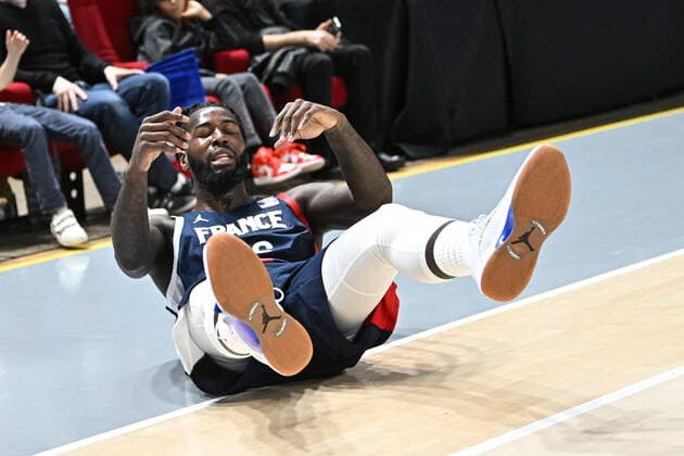 Mathias Lessort (France) BASKETBALL : France vs Portugal - Qualifications WC2023 - 24 02 2022 JBAutissier Panoramic 