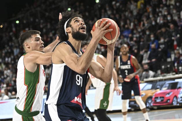 Louis Labeyrie (France) BASKETBALL : France vs Portugal - Qualifications WC2023 - 24 02 2022 JBAutissier Panoramic 