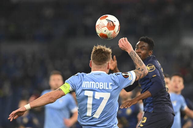 February 24, 2022, Rome, Italy: Ciro Immobile of SS LAZIO in action during the Knockout Round Play-Offs Leg Two - UEFA Europa League between SS Lazio and FC Porto at Stadio Olimpico on 24th of February, 2022 in Rome, Italy. football Europa League match - SS Lazio vs FC Porto, Rome, Italy  - ZUMAl164 20220224_zsa_l164_299 Copyright: xDomenicoxCippitellix