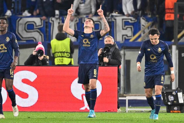Photo Fabrizio Corradetti LaPresse February 24st 2022 Roma (Italy) Soccer Lazio - Porto Europa League 2021-2022 Play Off return - Olimpico Stadium of Roma In the pic:Mateus Uribe celebrates  Copyright: xFabrizioxCorradettix xLaPressex