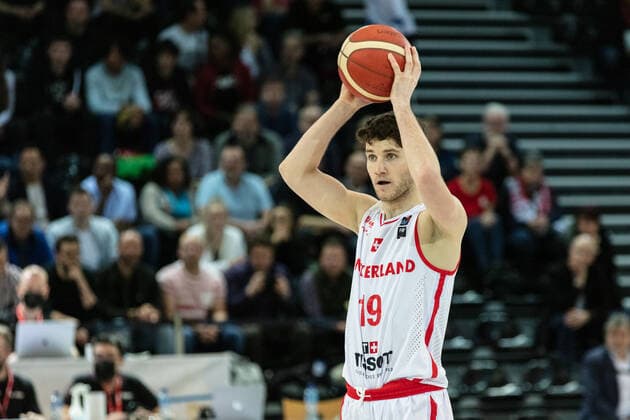 24 02 2022, Fribourg, Hall St Leonard, FIBA Men x92 s EuroBasket 2025 Pre Qualification Switzerland Ireland, 19 Robert Zinn Switzerland Fribourg Hall St Leonard Fribourg Switzerland  Copyright: xJustPictures.ch SirianexDavetx