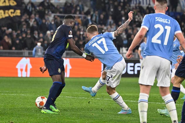 Photo Fabrizio Corradetti LaPresse February 24st 2022 Roma (Italy) Soccer Lazio - Porto Europa League 2021-2022 Play Off return - Olimpico Stadium of Roma In the pic:Ciro Immobile (SS Lazio)  Copyright: xFabrizioxCorradettix xLaPressex