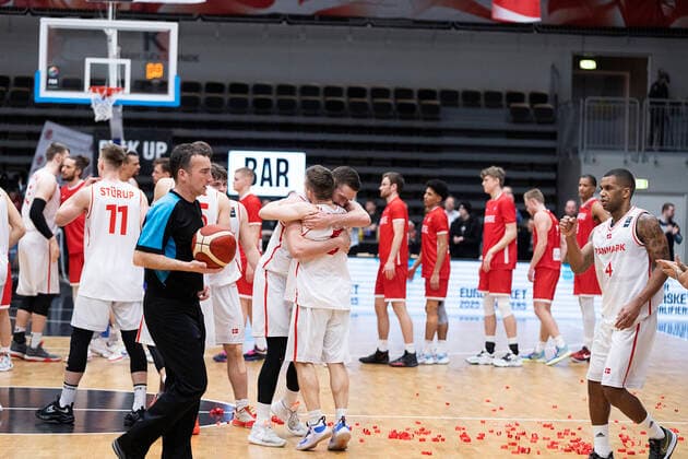 Denmark meets Norway in a European Championship qualifier in basketball, played in Naestved, Thursday 24 February 2022, Naestved Denmark  Copyright: fotograf@clausbech.dk ClausxBechx Cop10173 spdk20220224-210422-L