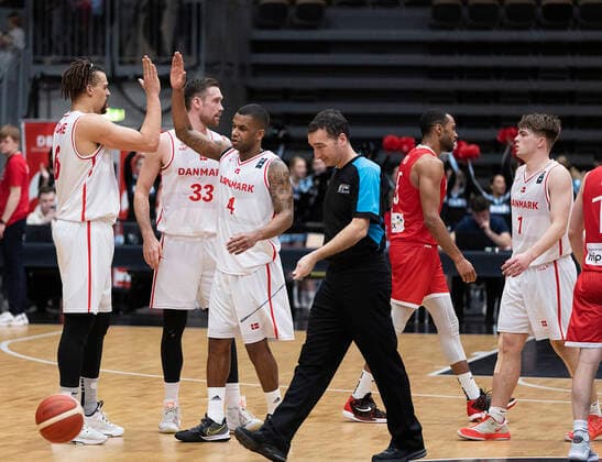 Denmark meets Norway in a European Championship qualifier in basketball, played in Naestved, Thursday 24 February 2022, Naestved Denmark  Copyright: fotograf@clausbech.dk ClausxBechx Cop10173 spdk20220224-210642-L