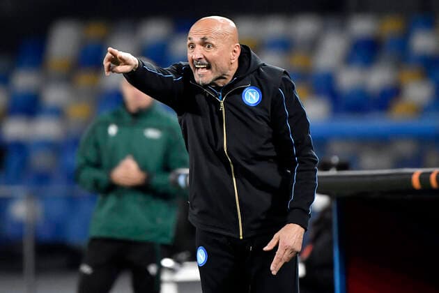 Luciano Spalletti coach of SSC Napoli reacts during the Europa League Knock-out Play-off Second leg football match between SSC Napoli and FC Barcelona, Barca at Diego Armando Maradona stadium in Napoli (Italy), February 24th, 2021. Photo Andrea Staccioli Insidefoto andreaxstaccioli