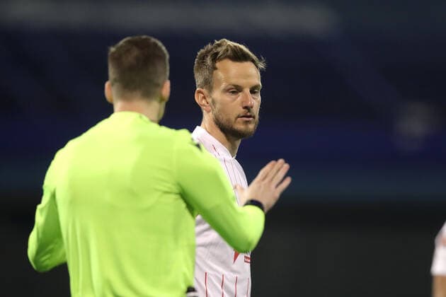 Dinamo Zagreb v Sevilla FC: Knockout Round Play-Offs Leg Two - UEFA Europa League ZAGREB, CROATIA - FEBRUARY 24: Ivan Rakitic of Sevilla FC during the UEFA Europa League Knockout Round Play-Offs Leg Two match between Dinamo Zagreb and Sevilla FC at Maksimir Stadium on February 24, 2022 in Zagreb, Croatia. LukaxStanzl PIXSELL