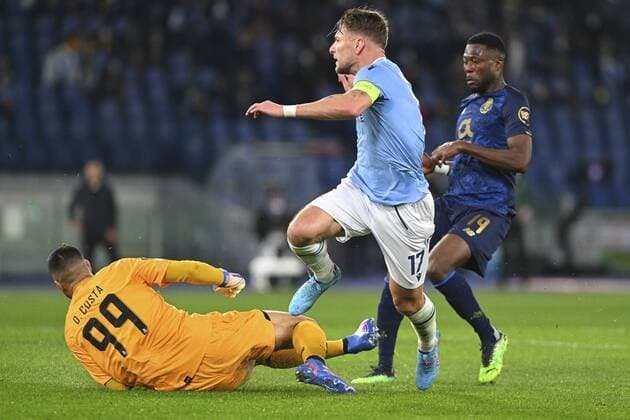 Mandatory Credit: Photo by Domenico Cippitelli LiveMedia Shutterstock (12821262bc) Ciro Immobile of SS LAZIO in action football Europa League match SS Lazio vs FC Porto, Olimpico stadium, Rome, Italy - 24 Feb 2022 football Europa League match SS Lazio vs FC Porto, Olimpico stadium, Rome, Italy - 24 Feb 2022  Copyright: xDomenicoxCippitelli LiveMedia Shutterstockx 12821262bc