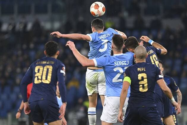 Mandatory Credit: Photo by Domenico Cippitelli LiveMedia Shutterstock (12821262ce) Luiz Felipe of SS LAZIO in action football Europa League match SS Lazio vs FC Porto, Olimpico stadium, Rome, Italy - 24 Feb 2022 football Europa League match SS Lazio vs FC Porto, Olimpico stadium, Rome, Italy - 24 Feb 2022  Copyright: xDomenicoxCippitelli LiveMedia Shutterstockx 12821262ce