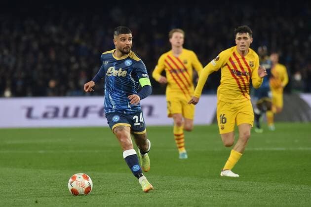 IPP20220224 Football - soccer: UEFA Europa League 2021 2022, SSC Neapel - FC Barcelona, Barca Lorenzo Insigne (Verwendung nur in Deutschland - GERMANY ONLY) *** IPP20220224 Football soccer UEFA Europa League 2021 2022, SSC Napoli FC Barcelona, Lorenzo Insigne Use only in Germany GERMANY ONLY 