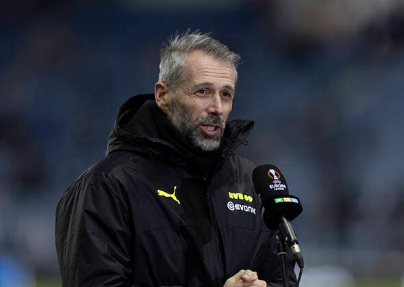 Football - 2021 2022 UEFA Europa League - Round of 32 - Second Leg - Glasgow Rangers vs Borussia Dortmund - Ibrox Stadium - Thursday 24th February 2022. Borussia Dortmund manager Marco Rose is seen before the game 