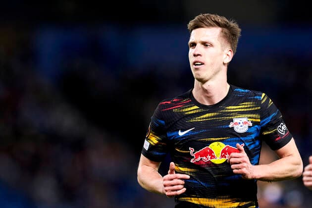 FOOTBALL - Europa League - Real Sociedad vs RB Leipzig Dani Olmo of RB Leipzig looks on during the UEFA Europa League Knockout Round Play-Offs Leg One match between, Real Sociedad and RB Leipzig at Reale Arena on 24 of February, 2022 in San Sebastian, Spain. San Sebastian Reale Arena Basque Country Spain RSO-RBL023 Copyright: xRicardoxLarreinax