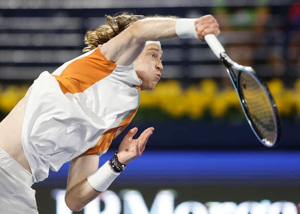 Andrey Rublev Tennis Dubai Duty Free Tennis Championships ATP Dubai Duty Free Tennis Stadium Dubai United Arab Emirates 25 February 2022 Copyright: xJuergenxHasenkopfx