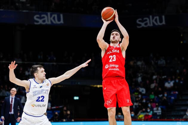 Tallin, 25.02.2022 KOSZYKOWKA KADRA REPREZENTACJA POLSKI MECZ Estoani - Poland POLISH national team, Nationalteam BASKETBALL POLAND GAME Estonia - Polska NZ Michal Michalak , FOT. WOJCIECH FIGURSKI 400mm.pl NEWSPIX.PL --- Newspix.pl  20220225_054_FIG0315
