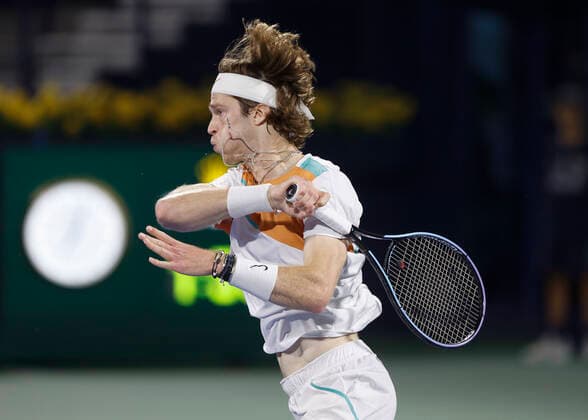 Andrey Rublev Tennis Dubai Duty Free Tennis Championships ATP Dubai Duty Free Tennis Stadium Dubai United Arab Emirates 25 February 2022 Copyright: xJuergenxHasenkopfx