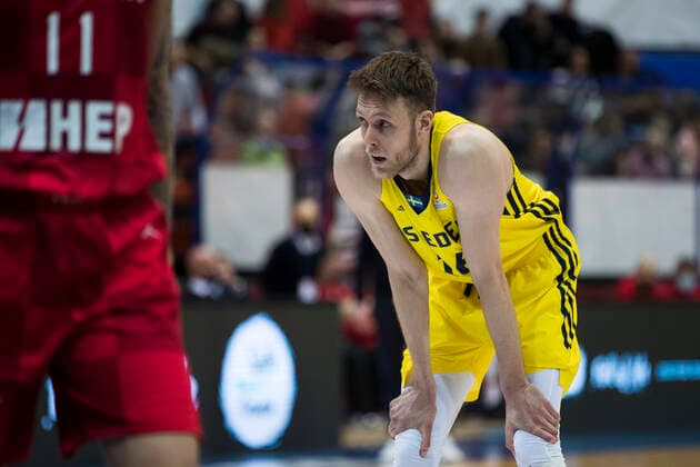220225 Nicholas Spires of Sweden during the FIBA World Cup Qualifier game between Sweden and Croatia on February 25, 2022 in Zagbreb Photo Nikola Krstic BILDBYRAN COP 307 NK0006 basket basketball vm kval kval fiba world cup qualifiers sweden bbeng,  Copyright: NIKOLAxKRSTIC BB220225BB593