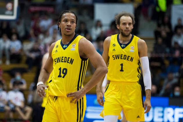 220225 Melwin Pantzar of Sweden during the FIBA World Cup Qualifier game between Croatia and Sweden on February 25, 2022 in Zagreb Photo Nikola Krstic BILDBYRAN COP 307 NK0006 basket basketball vm kval kval fiba world cup qualifiers sweden croatia bbeng,  Copyright: NIKOLAxKRSTIC BB220225BB805