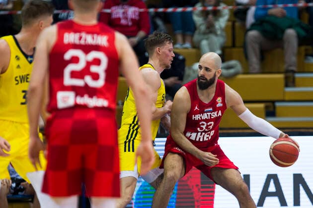 220225 Zeljko Sakic of Croatia during the FIBA World Cup Qualifier game between Croatia and Sweden on February 25, 2022 in Zagreb Photo Nikola Krstic BILDBYRAN COP 307 NK0006 basket basketball vm kval kval fiba world cup qualifiers sweden croatia bbeng,  Copyright: NIKOLAxKRSTIC BB220225BB822
