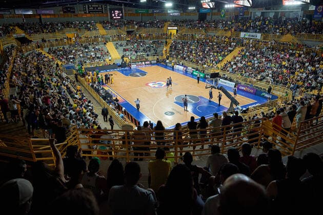 February 25, 2022, Franca, Sao Paulo, Brazil: General view during a match between Brazil and Uruguay for the FIBA Basketball World Cup 2023 Americas Qualifiers, at Pedro Morilla Fuentes Gymnasium. Franca Brazil - ZUMAv129 20220225_znp_v129_014 Copyright: xIgorxDoxValex