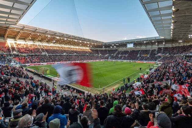 soccer Freiburg 26 02 2022 season 2021 2022 1 Bundesliga DFL SC Freiburg Hertha BSC Berlin 3 0 Europa Park stadium sports facility fans