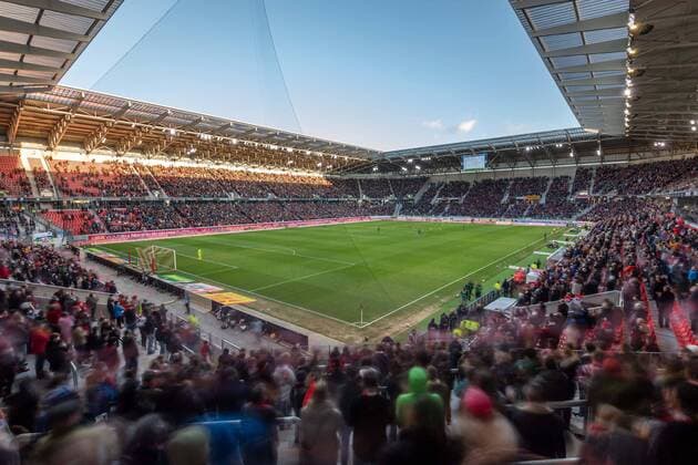 soccer Freiburg 26 02 2022 season 2021 2022 1 Bundesliga DFL SC Freiburg Hertha BSC Berlin 3 0 Europa Park stadium sports facility fans long time exposure