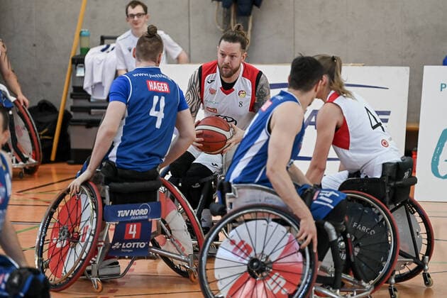 1 Wheelchair Basketball Bundesliga, RBC Koeln99ers vs Thuringia Bulls, 26 02 2022 Joe Bestwick RBC Koeln99ers 8 , 1 Wheelchair Basketball Bundesliga, RBC Koeln99ers vs Thuringia Bulls on 26 02 2022 in Sporthalle Bergischer Ring, in Cologne North Rhine Westphalia Copyright: xBEAUTIFULxSPORTS Mueller-Laschetx