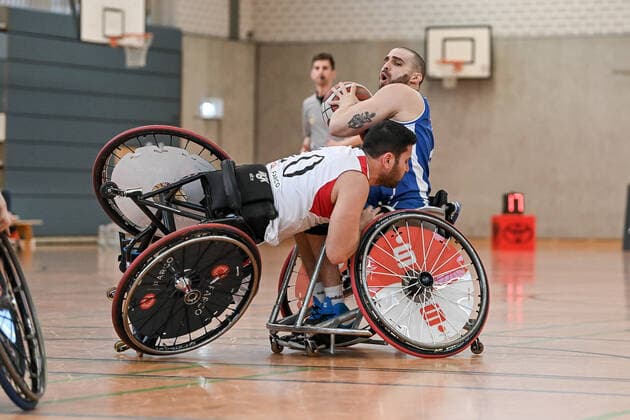 1 Wheelchair Basketball Bundesliga, RBC Koeln99ers vs Thuringia Bulls, 26 02 2022 Umut Akbay RBC Koeln99ers 10 , 1 Wheelchair Basketball Bundesliga, RBC Koeln99ers vs Thuringia Bulls on 26 02 2022 in Sporthalle Bergischer Ring, in Cologne North Rhine Westphalia Copyright: xBEAUTIFULxSPORTS Mueller-Laschetx