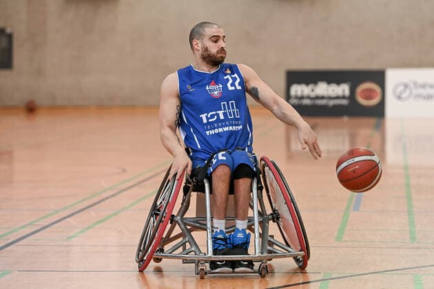 1 Wheelchair Basketball Bundesliga, RBC Koeln99ers vs Thuringia Bulls, 26 02 2022 Jordi Ruiz Thuringia Bulls 22 , 1 Wheelchair Basketball Bundesliga, RBC Koeln99ers vs Thuringia Bulls on 26 02 2022 in Sporthalle Bergischer Ring, in Cologne North Rhine Westphalia Copyright: xBEAUTIFULxSPORTS Mueller-Laschetx