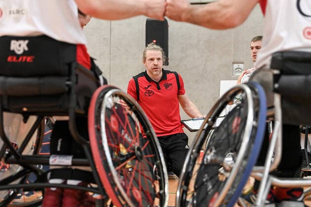 1 Wheelchair Basketball Bundesliga, RBC Koeln99ers vs Thuringia Bulls, 26 02 2022 Mathew Foden Trainer RBC Koeln99ers , 1 Wheelchair Basketball Bundesliga, RBC Koeln99ers vs Thuringia Bulls on 26 02 2022 in Sporthalle Bergischer Ring, in Koeln Nordrhein Westfalen Copyright: xBEAUTIFULxSPORTS Mueller-Laschetx