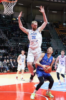 Tryggvi Hlinason (Iceland) during the FIBA World Cup 2023 qualifiers game Italy Vs. Iceland at the Paladozza sports palace in Bologna, February 27, 2022 - Photo: Michele Nucci  Copyright: xMichelexNuccix xipa-agency.netx xx 0