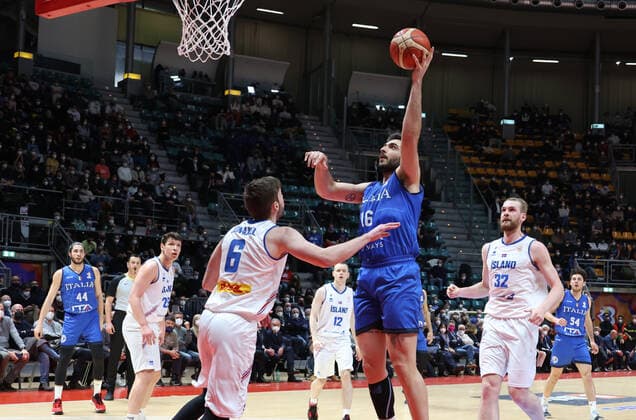 Amedeo Tessitori (Italy) during the FIBA World Cup 2023 qualifiers game Italy Vs. Iceland at the Paladozza sports palace in Bologna, February 27, 2022 - Photo: Michele Nucci  Copyright: xMichelexNuccix xipa-agency.netx xx 0