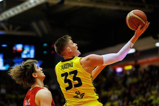 220228 Jonas Jerebko of Sweden during the FIBA World Cup Qualifier game between Sweden and Croatia on February 28, 2022 in Norrköping,  Copyright: PETERxHOLGERSSON BB220228PH024