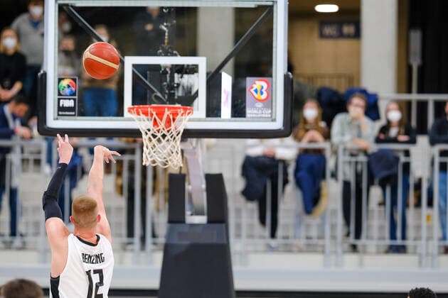 Robin Benzing Germany, 12 at the throw GER, Germany vs Israel, basketball, World Cup Qualifers, 28 02 2022, GER, Germany vs Israel, basketball, World Cup Qualifiers, 28 02 2022 Heidelberg Copyright: xEibner-Pressefotox EP_EER